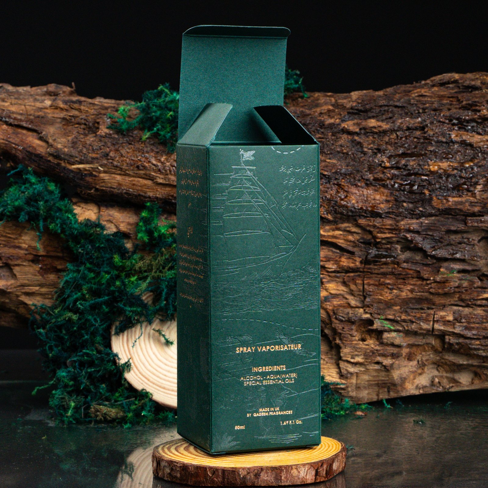 Custom packaging tuck box printed with attractive patterns featuring gold foiling